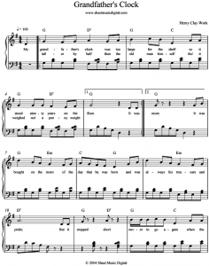 Grandfather Clocks Song Sheet Music